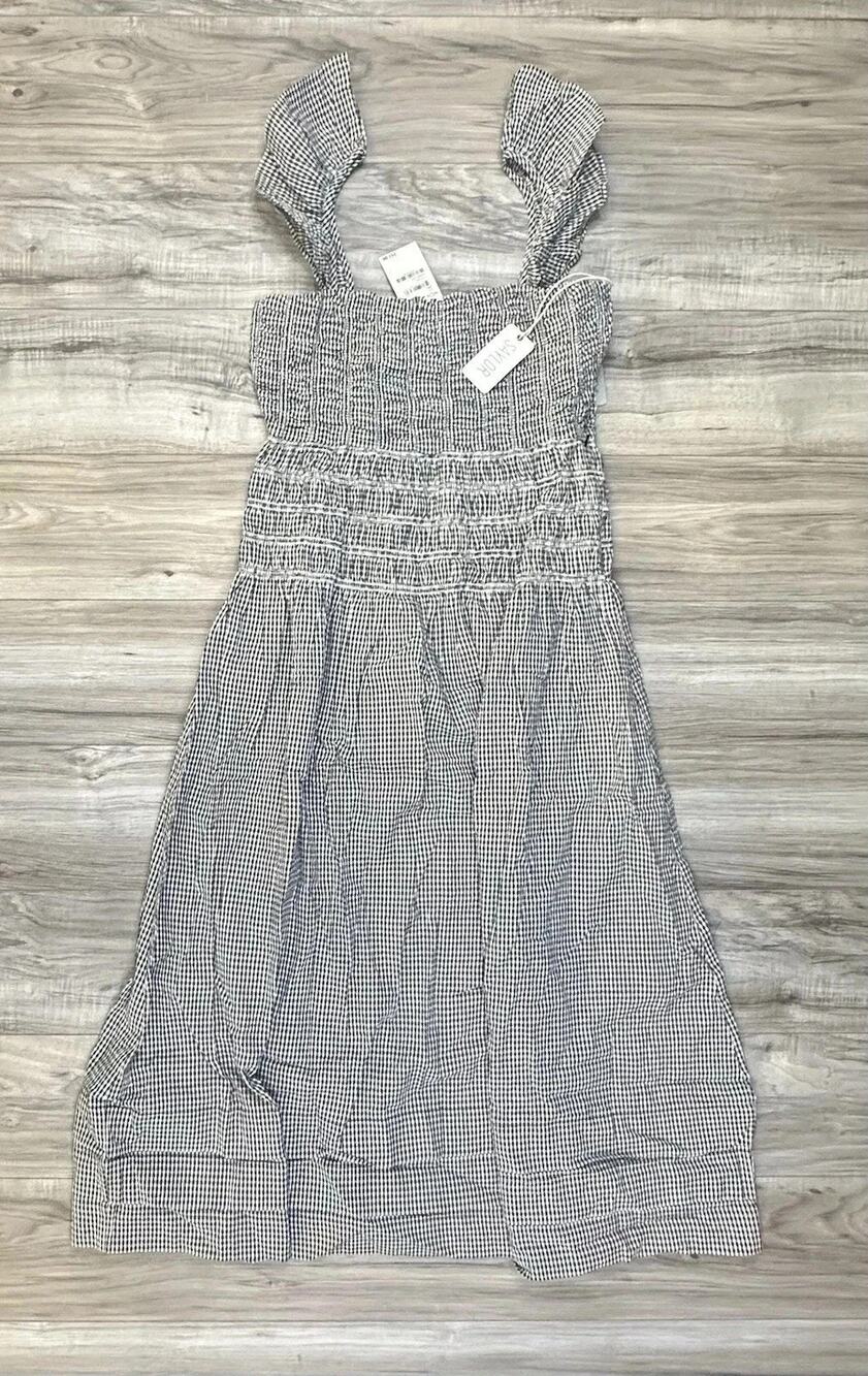 Saylor Adalene Gingham Ruffle Strap Cotton Maxi Sundress Charcoal Womens Small